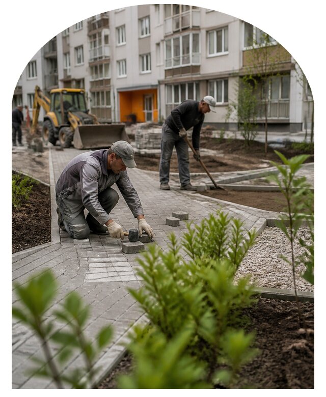 Благоустройство двора многоквартирного дома в Соликамске