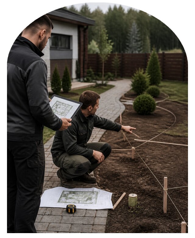 Ландшафтный проект загородного участка под ключ в Соликамске